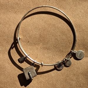Brushed Silver Alex and Ani Graduation Charm Bracelet